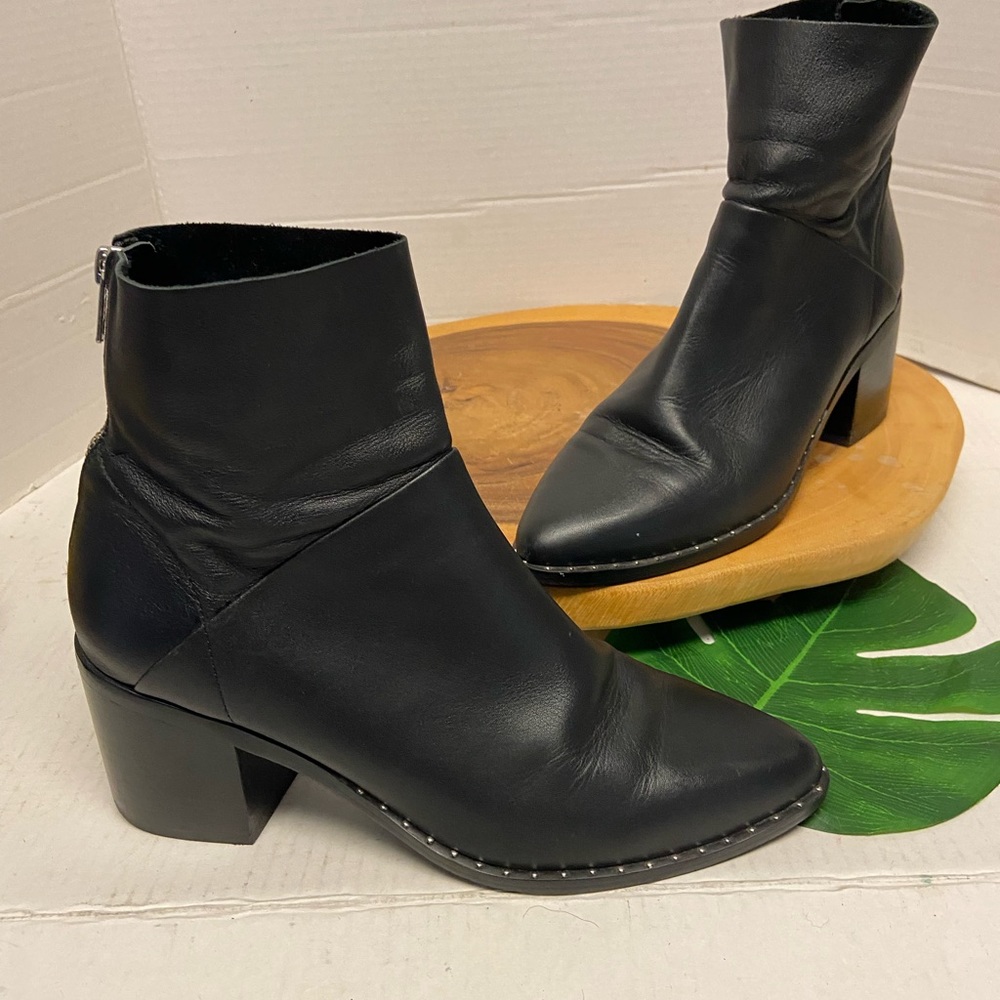 Treasure & Bond Mini Studded Leather Heeled Ankle Boots